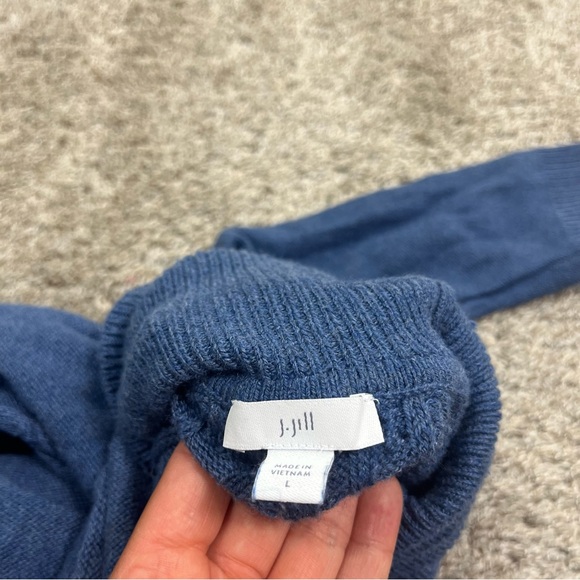 J. Jill Blue Knit blue turtleneck sweater dress large - Picture 3 of 9